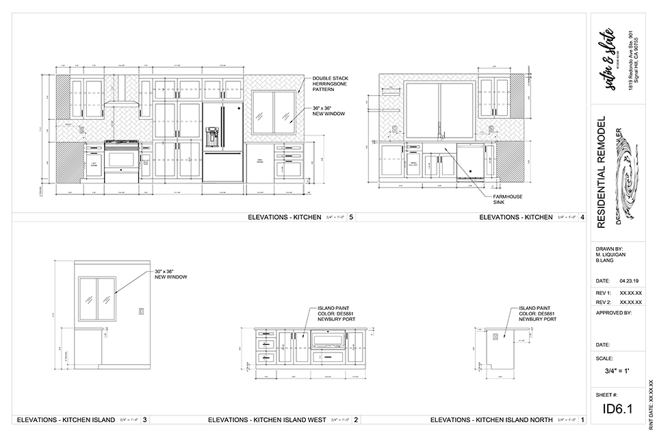 Construction Drawings and 3D Renderings Satin and Slate Interiors